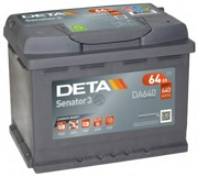 DETA DA640 Батарея аккумуляторная 64А/ч 640А 12В обратная полярн. стандартные клеммы