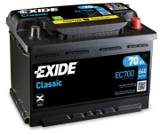 EXIDE EC700 Батарея аккумуляторная 70А/ч 640А 12В обратная полярн. стандартные клеммы