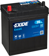 EXIDE EB357 Батарея аккумуляторная 35А/ч 240А 12В прямая полярн. тонкие вынос. (Азия) клеммы