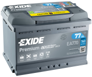 EXIDE EA770 Батарея аккумуляторная 77А/ч 760А 12В обратная полярн. стандартные клеммы