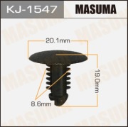 Masuma KJ1547 Клипса (пластиковая крепежная деталь)