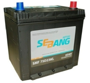 SEBANG SMF75D23KL Аккумулятор SMF 65 А/ч обратная R+ 232x175x225 EN580 А