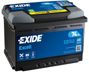 EXIDE EB740 Батарея аккумуляторная 74А/ч 680А 12В обратная полярн. стандартные клеммы
