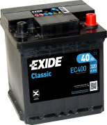 EXIDE EC400 Батарея аккумуляторная 40А/ч 320А 12В обратная полярн. стандартные клеммы