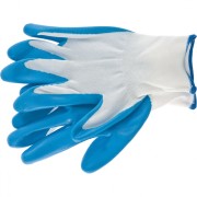 Сибртех 67862 Перчатки полиэфирные с синим нитрильным покрытием маслобензостойкие, L, 15 класс вязки Сибртех