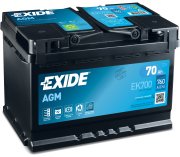 EXIDE EK700 Батарея аккумуляторная 70А/ч 760А 12В обратная поляр. стандартные клеммы