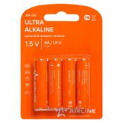 AIRLINE AA04 Батарейки LR6/AA щелочные 4 шт. блистер (пальчиковые) (AA-04)