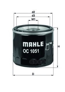 Фильтр масляный OC1051 Mahle/Knecht арт. OC1051