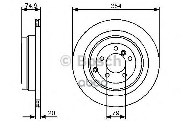 0 986 479 479 Диск Тормозной Задний! Land Rover Range Rover 4.2I 05> Bosch арт. 0986479479