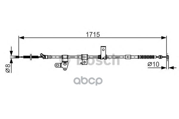 Трос Ручника Правый Задний! L1715, D8/10 Toyota Prius I Дв.nhw20 97-00 Bosch арт. 1987482348