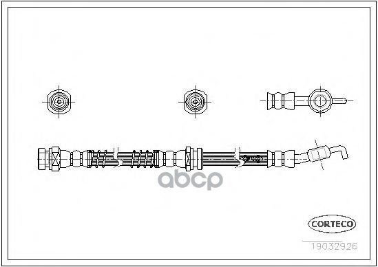 Шланг Тормозной Передний! Mitsubishi Colt/Lancer 1.3/1.6 96> Corteco арт. 19032926