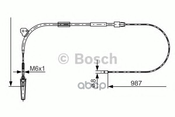 Трос Тормоза Ручного! Перед L=987 Mb 1140/160/170 1.6 00> Bosch арт. 1987477960