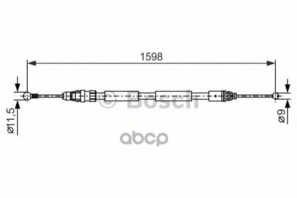 Трос Ручника Прав.! L=1598/1465 Renault Trafic All 01> Bosch арт. 1987482388