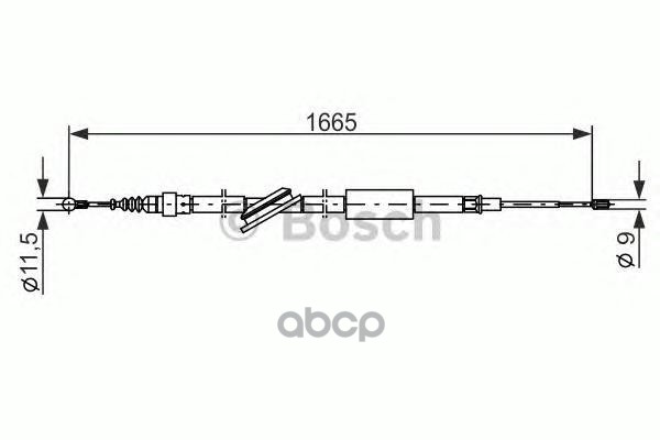 Трос Ручного Тормоза ! L=1665/1105 Audi Tt 1.8T-3.2Vr6 00-06 Bosch арт. 1987477249