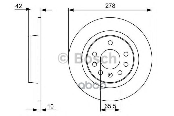0 986 479 515 Диск Тормозной Задний! Opel Astra/Zafira 1.8-2.2I/1.7-1.9Cdti 05> Bosch арт. 0986479515