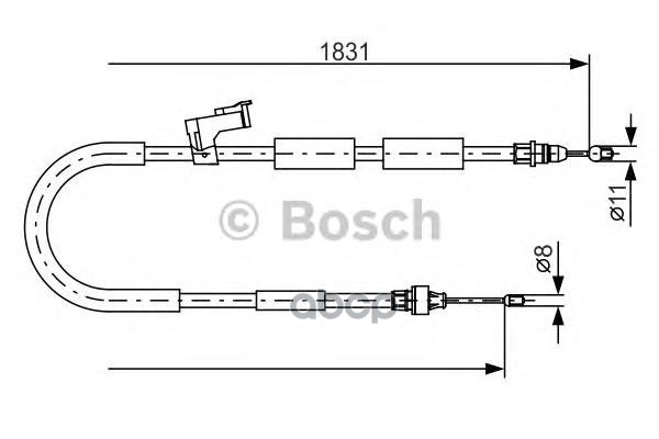Трос Ручника Зад. Л.! L=1700 Mazda 3 1.4-2.0 03> Bosch арт. 1987482058