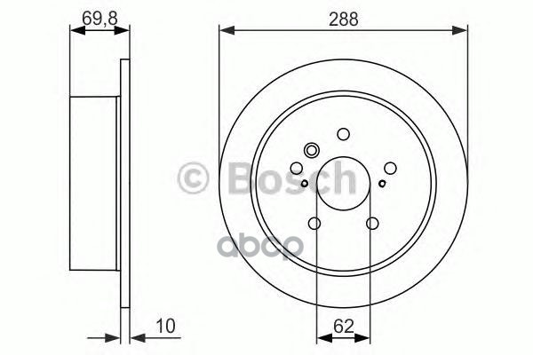 0 986 479 614 Диск Тормозной Задний! Lexus Rx300/Rx350/Rx400 03> Bosch арт. 0986479614