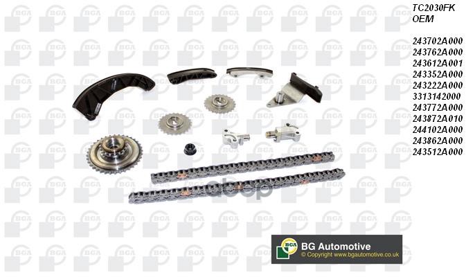 К-кт цепи ГРМ со звезд. KIA CEED (JD) [D4FB] 2015-> Bga арт. TC2030FK