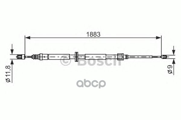 Трос Ручника Задний Левый! Renault Megane Iii 08> Bosch арт. 1987482302