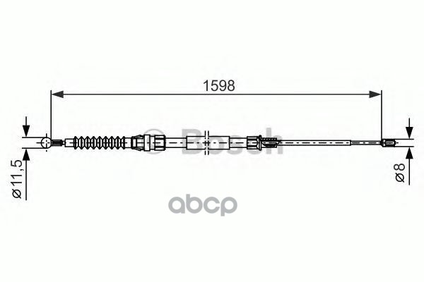 Трос Ручника Задний! Vw Jetta All 10> Bosch арт. 1987482379