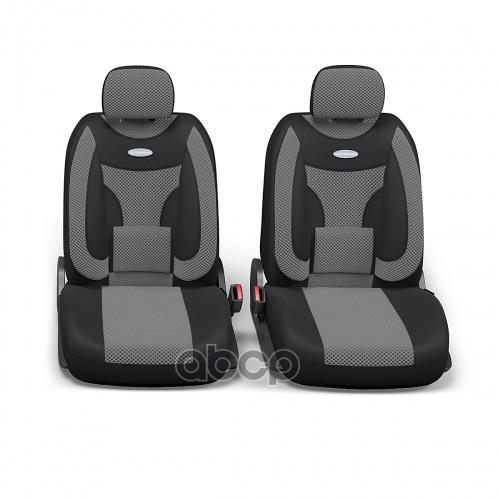 Чехлы автомобильные универсальные велюр черныи/темно-серыи (M) AUTOPROFI Comfo