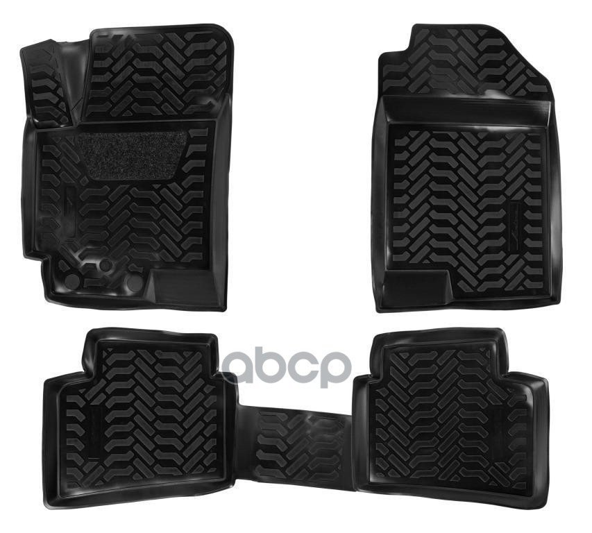 Ковры В Салон (3D С Подпят.) Для Hyundai Solaris Ii (17-)/Kia Rio Iv (06.2017-) Компл. 4 Шт., (Крепеж), Выс. Борт, Полимер., ...