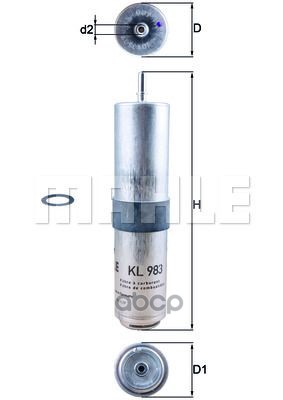 Фильтр топл.BMW F39/F45/46/48/54/55/56 1.5D/2.0D Mahle/Knecht арт. KL983D
