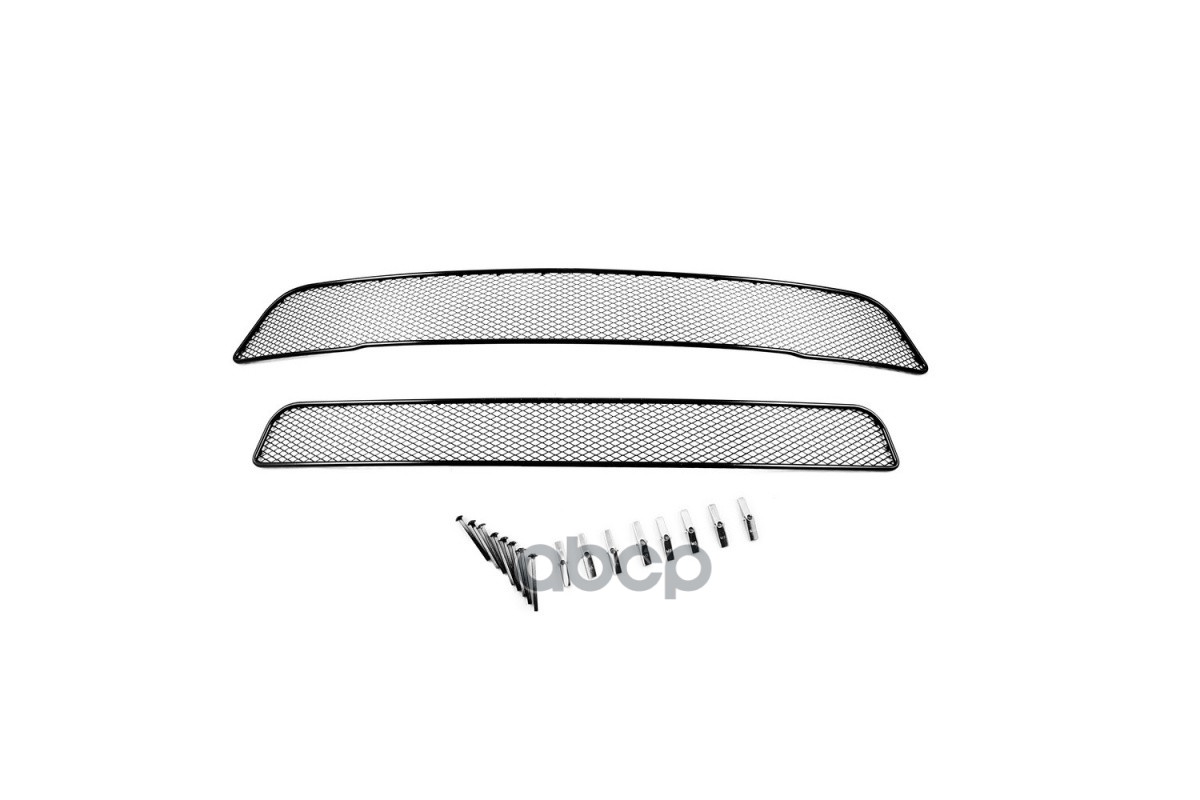 Сетка на бампер внешняя для MITSUBISHI Outlander 2012-2015, 2 шт., черн., 15 мм