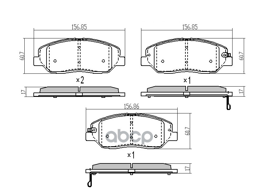 Комплект передних тормозных колодок, дисковый тормоз