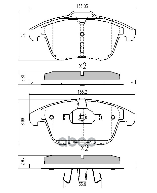 Комплект передних тормозных колодок, дисковый тормоз