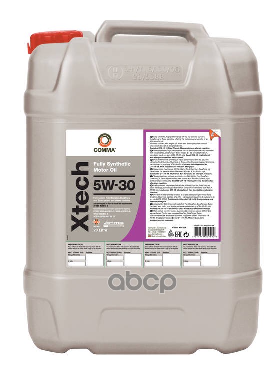 COMMA Comma 5W30 Xtech (20L) Масло Мот.! Син Acea A5/B5, Api Sl/Cf, Ford Wss-M2c913-C/B/A/D