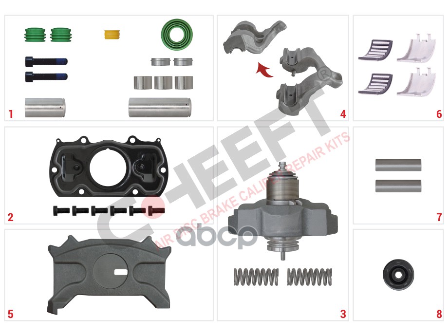 Полный РМК суппорта WABCO MAXX 22 T (лев.) SCHMITZSAF CHEEFT арт. CHS3010