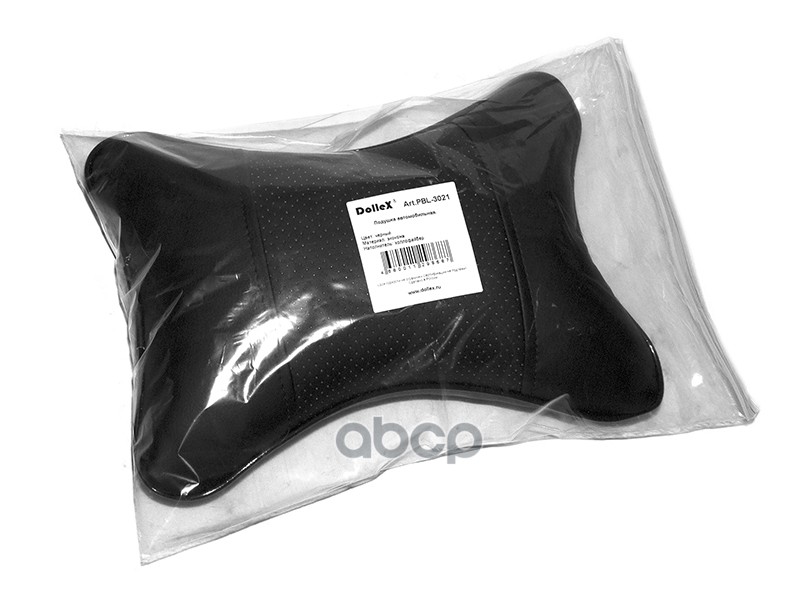 Подушка - подголовник Dollex экокожа черная 30 х 21 см 108692