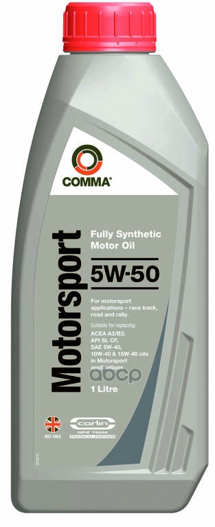 Comma 5W50 Motorsport (1L) Масло Мот.!  Suitable For Replacing Acea A3/B3, Api Sl Cf COMMA арт. MS1L