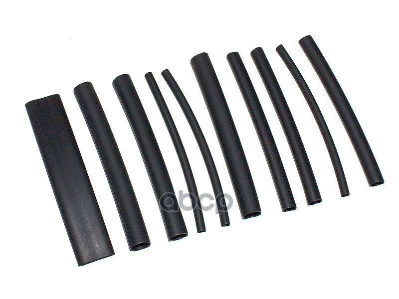 Трубка термоусадочная набор черные 10 шт. с клеем 3-12 мм коэф. усадки=3:1 Dollex 083051 Rexant