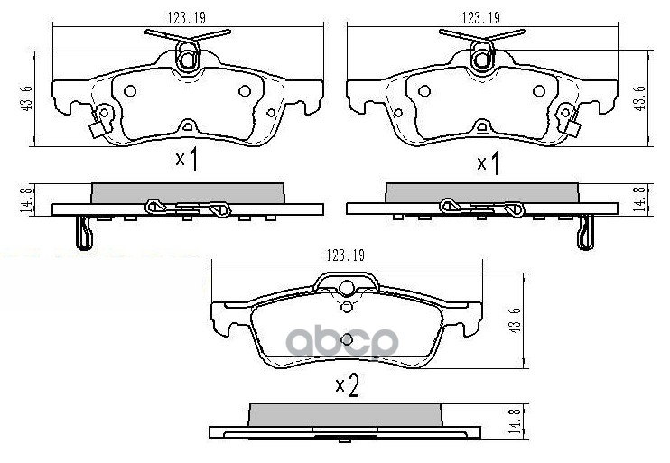 Комплект задних тормозных колодок, дисковый тормоз
