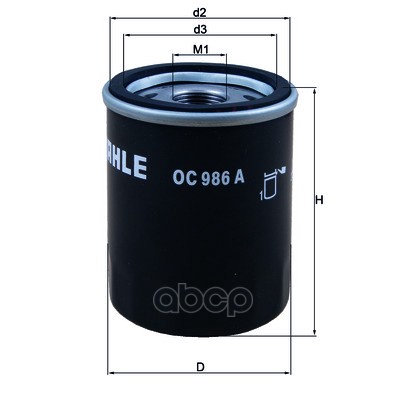 Фильтр масляный Mahle/Knecht арт. OC 986 A