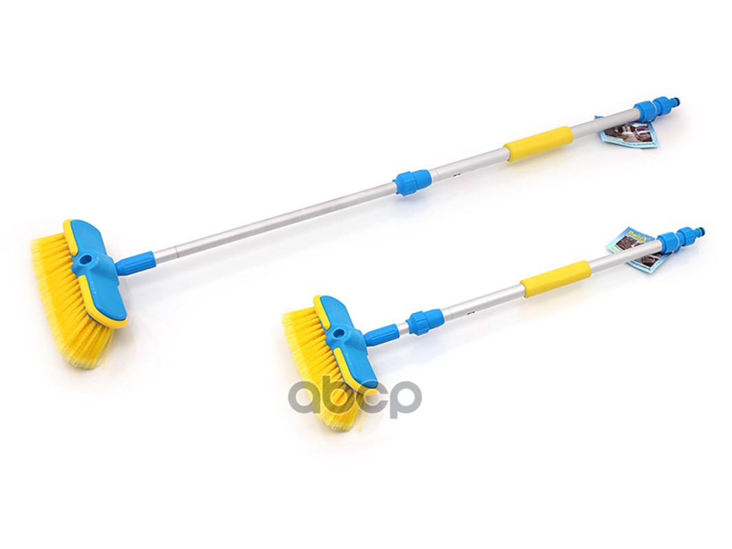 Щетка для мытья телескопическая на шланг  70-100 см с краном Dollex 033883
