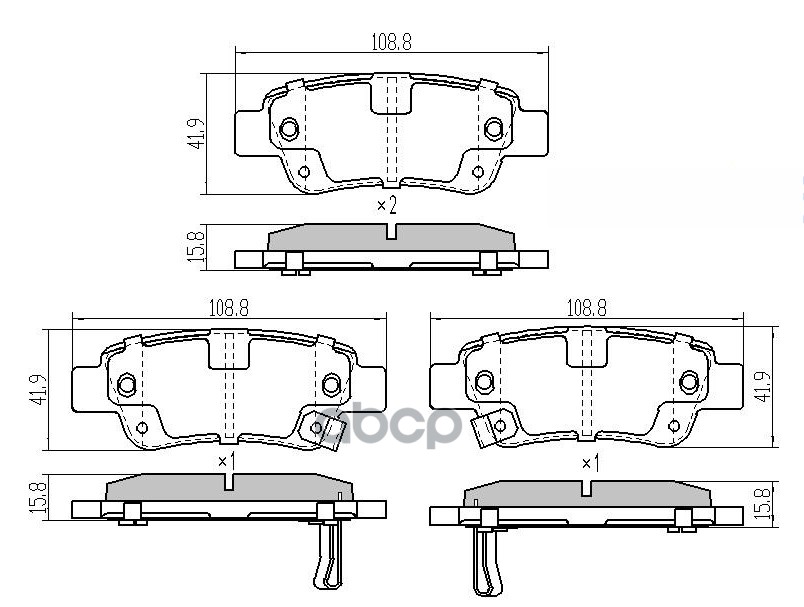 Комплект задних тормозных колодок, дисковый тормоз