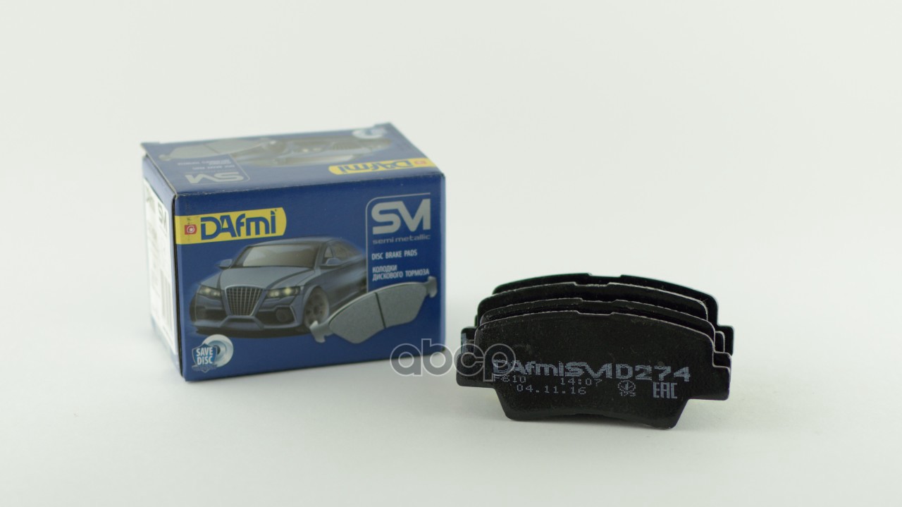 Колодки тормозные дисковые DAFMI SM, к-т., (HYUNDAI Solaris, KIA Rio III задн)D2