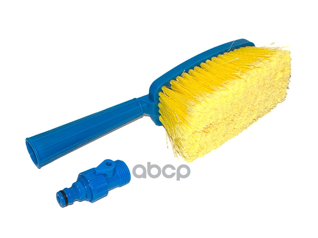 Щетка для мытья на шланг  36 см расщепл. с краном DolleX 033882