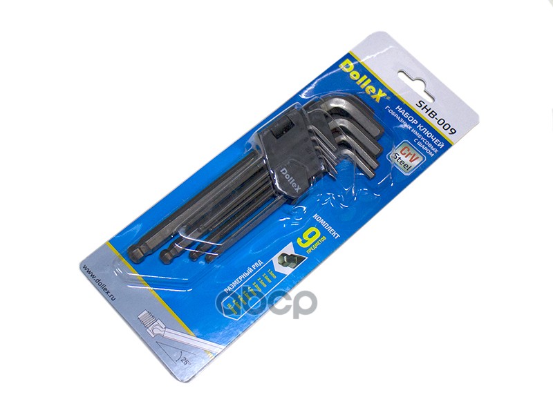 Набор ключей г-образных 1,5-10 мм с шаром L=180 мм Dollex 040697