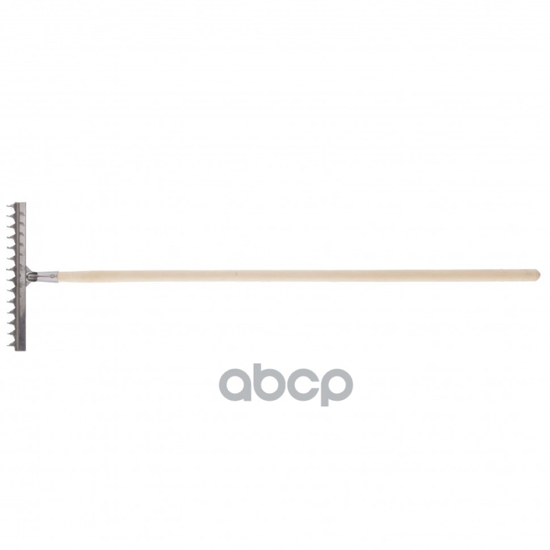 Грабли, нержавеющая сталь, 290х1300 мм, 12 витых зубьев, деревянный черенок, Рос