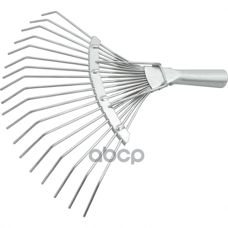 Грабли веерные стальные, 360х1500 мм, 18 круглых зубьев, деревянный черенок, Рос