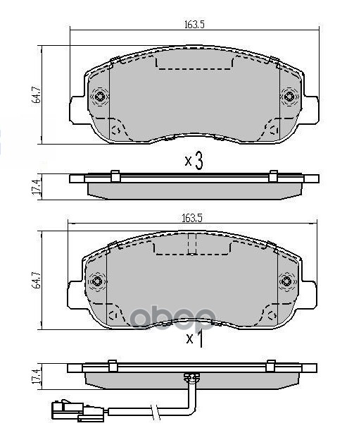 Комплект передних тормозных колодок, дисковый тормоз