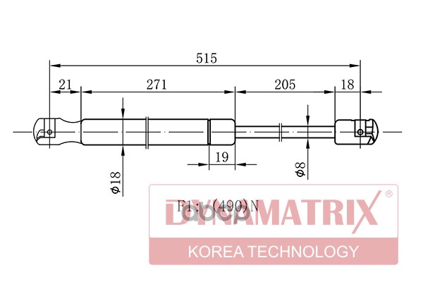 Амортизатор багажника Dynamatrix-Korea DGS1517RK для Kia Carens II