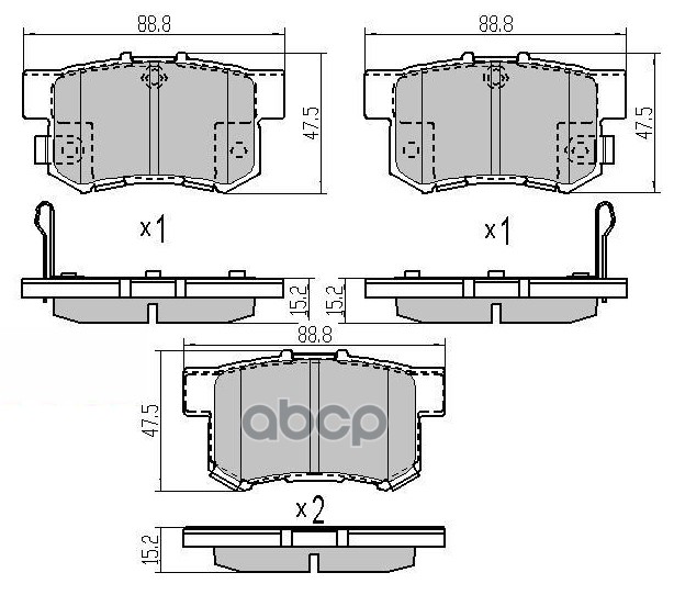 Комплект задних тормозных колодок, дисковый тормоз