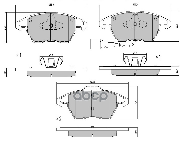 Комплект передних тормозных колодок, дисковый тормоз