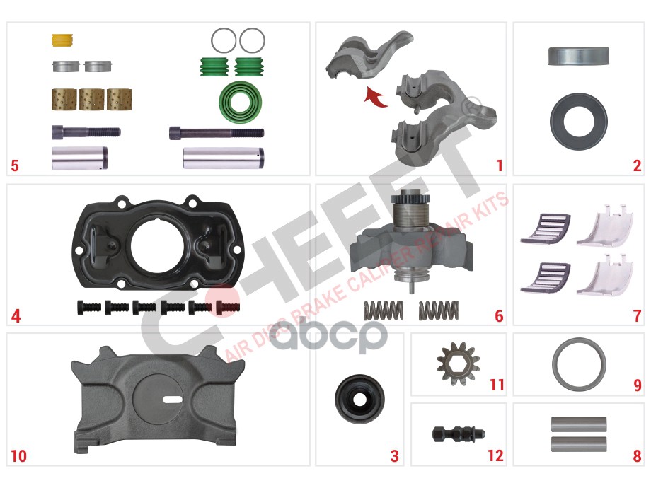 Полный РМК суппорта WABCO MAXX 22 (лев.) MAN CHEEFT арт. CHS3008