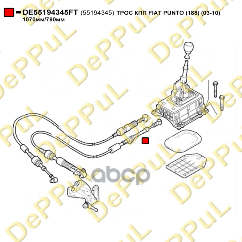 ТРОС КПП FIAT PUNTO (188) (03-10) 1070мм/790мм